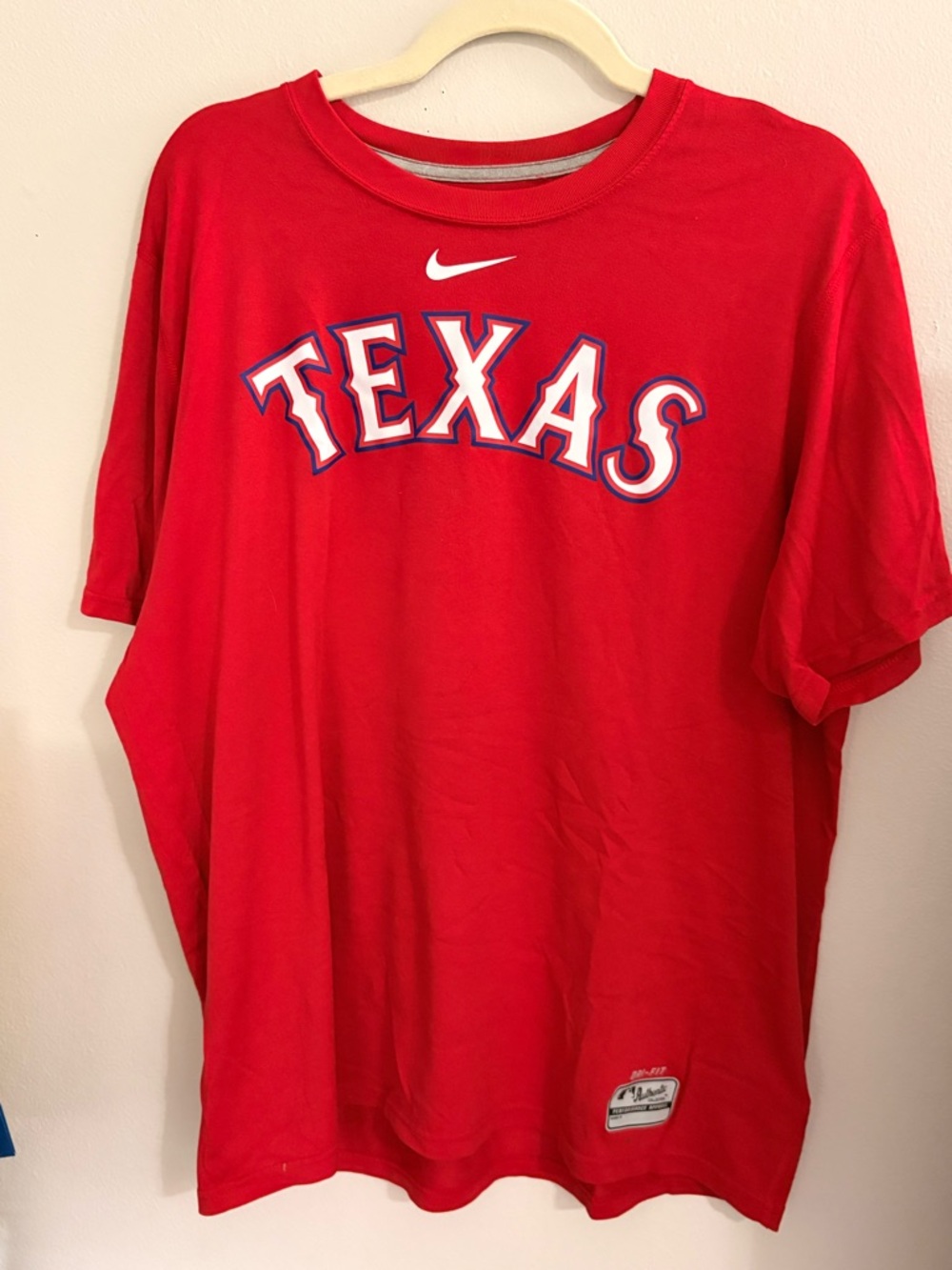 Nike Red Dri-FIT Athletic Tee with Authentic Patch